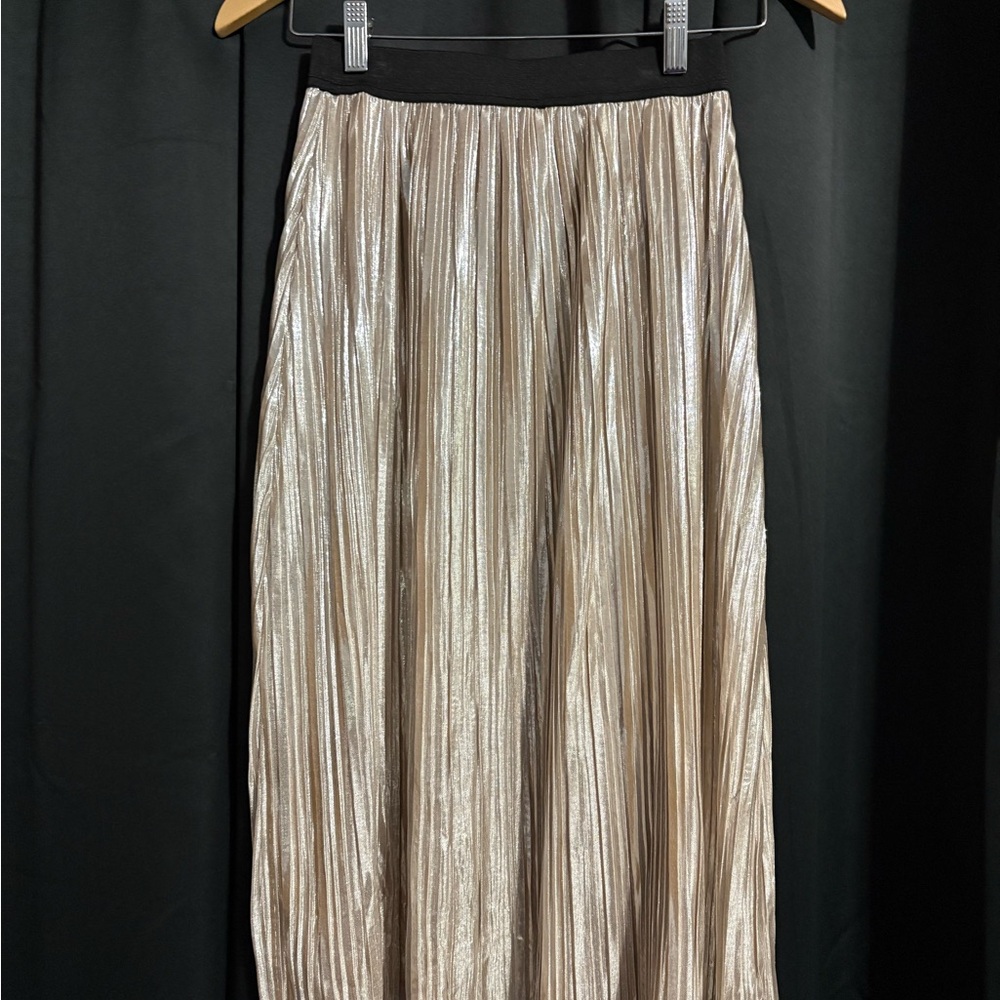 Xhilaration Shiny Silver A-Line Skirt
